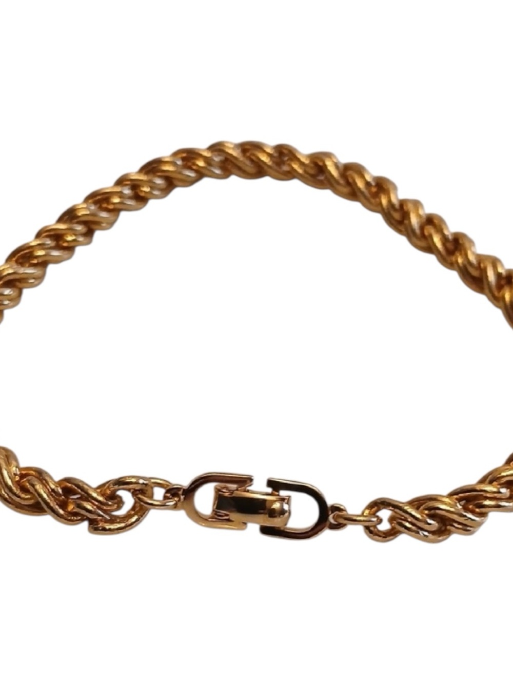 Christian Dior Gold Plated Spiral Chain Bracelet 7.25. COA - Picture 3 of 4